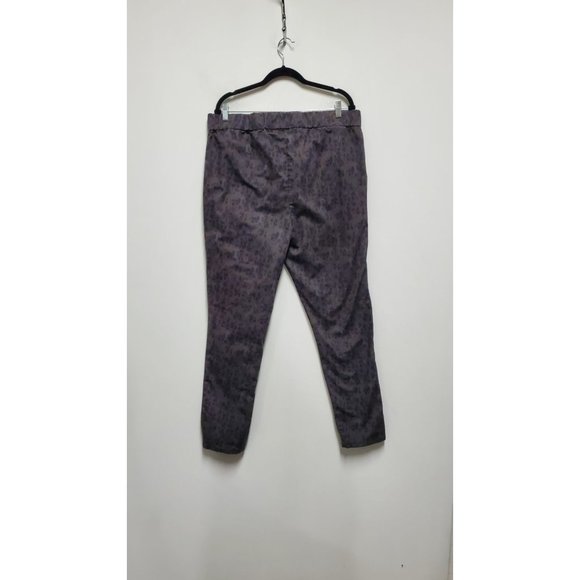 Soft Surroundings Metro Pants Purple Leopard Print Elastic Waist Pull On - Picture 5 of 7